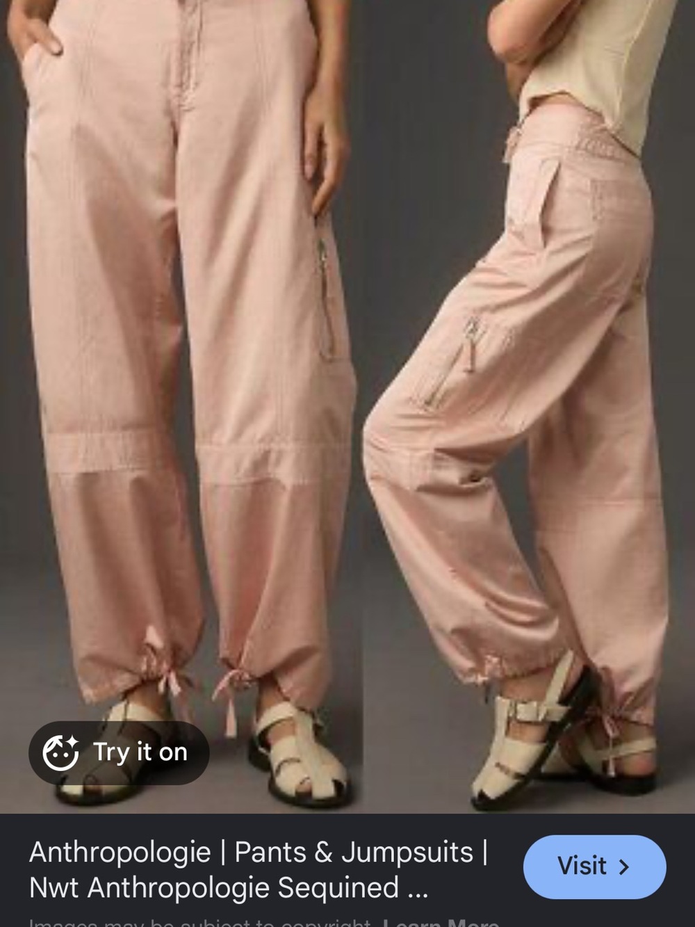 Pilcro Rose Cargo Tie-Hem Joggers